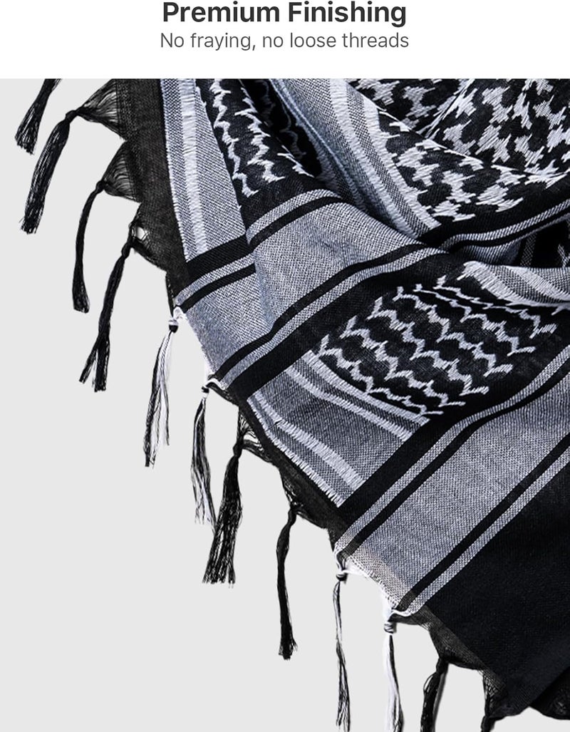 Free Soldier Scarf Military Shemagh Tactical Desert Keffiyeh Head Neck Scarf Arab Wrap with Tassel for Men Women - Image 3